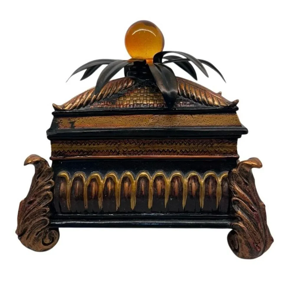 Wooden Trinket Jewelry Treasure Box 6.5